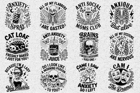 Snarky Skeleton SVG Bundle, Quote Svg